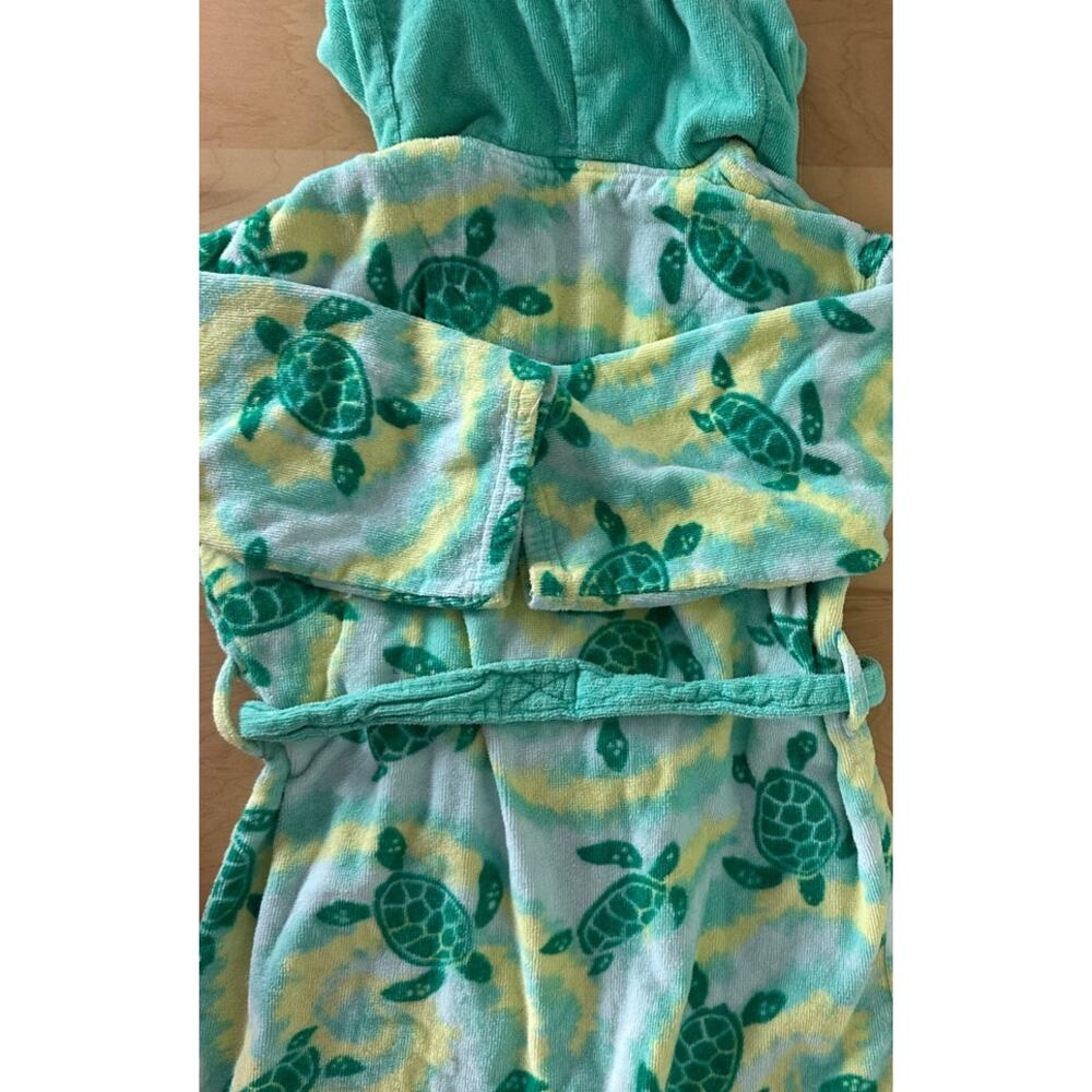 Saint Eve Swim Small 7/8 Green Turtle Print Bathrobe Robe Swim Cover Up - Picture 7 of 9